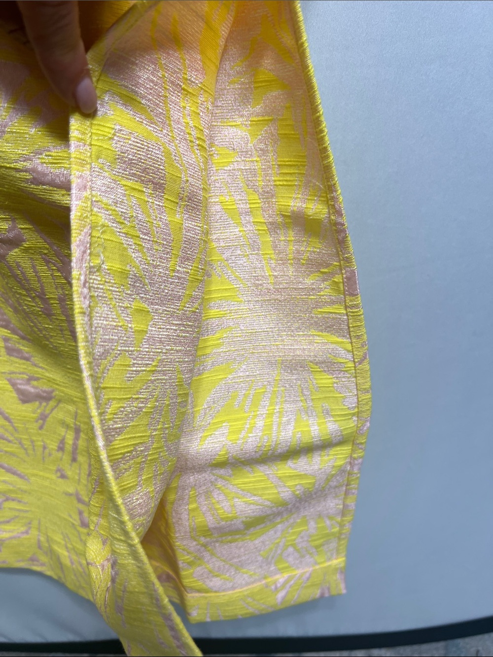 Tuckernuck Yellow/Pale Pink Jacquard Culebra Tunic Caftan Dress XXS NWT! - Picture 8 of 11